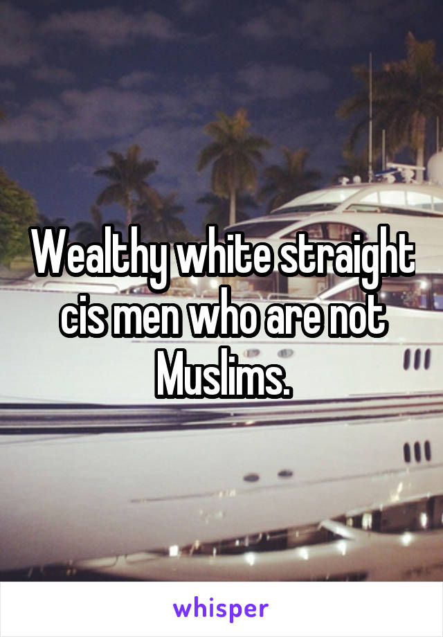 Wealthy white straight cis men who are not Muslims.