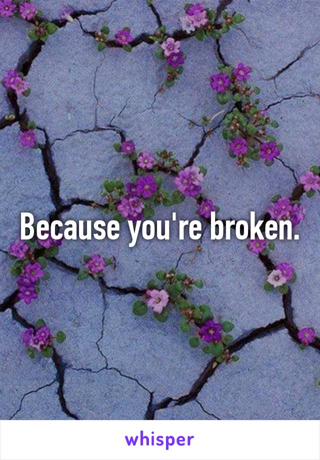 Because you're broken.