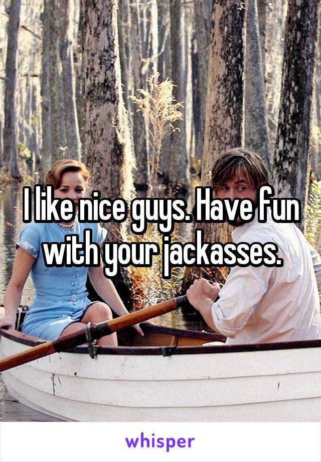 I like nice guys. Have fun with your jackasses.