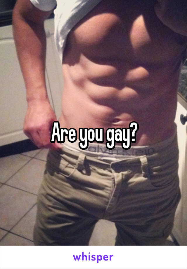 Are you gay?