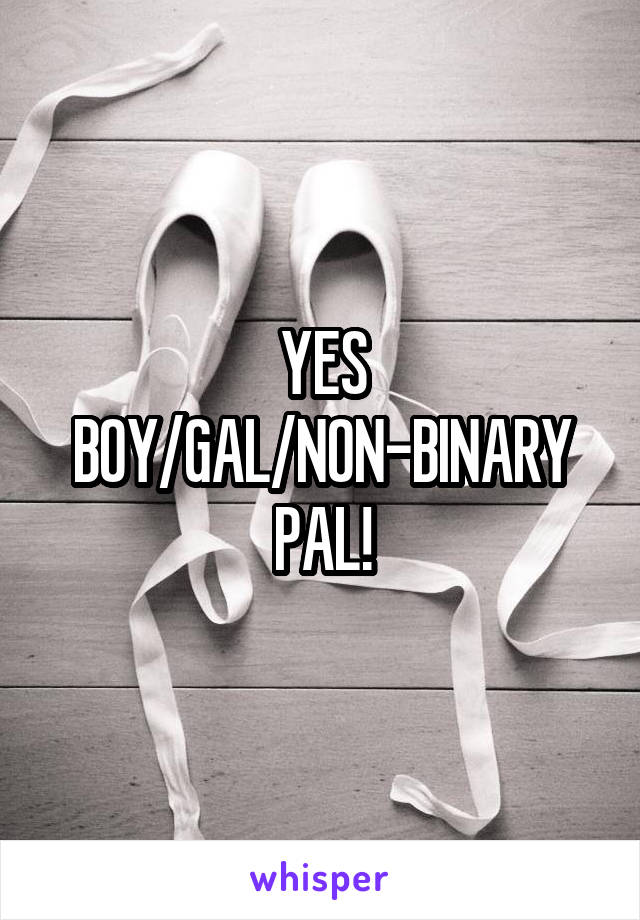 YES BOY/GAL/NON-BINARY PAL!