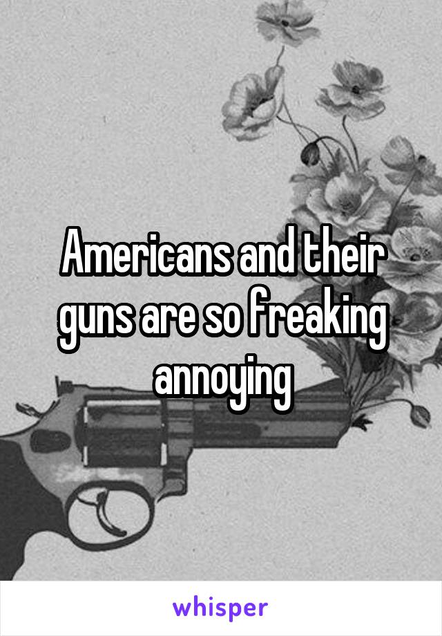 Americans and their guns are so freaking annoying