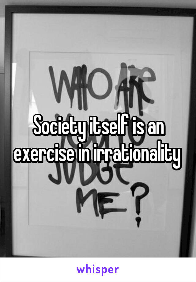 Society itself is an exercise in irrationality 