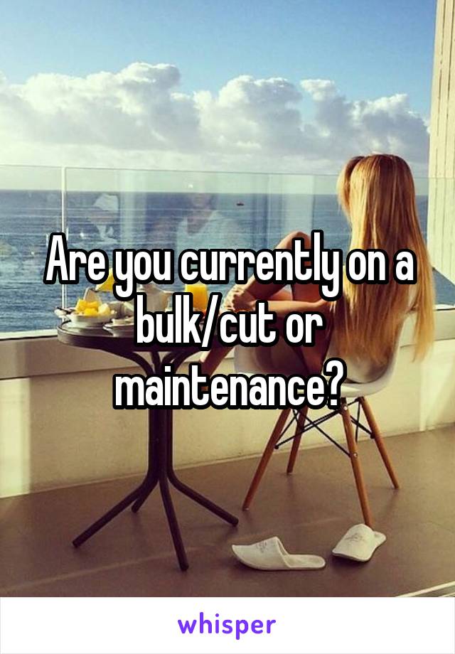 Are you currently on a bulk/cut or maintenance?