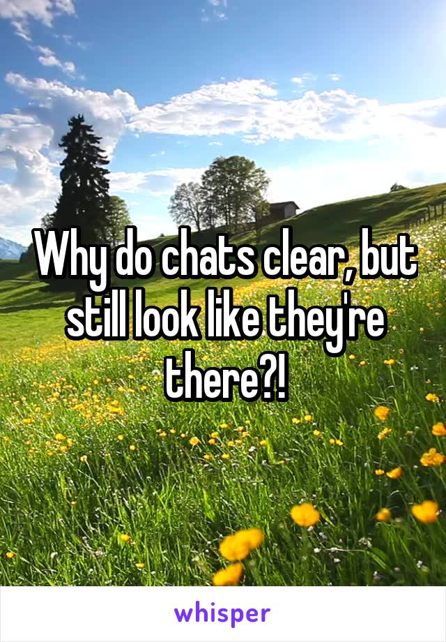 Why do chats clear, but still look like they're there?!