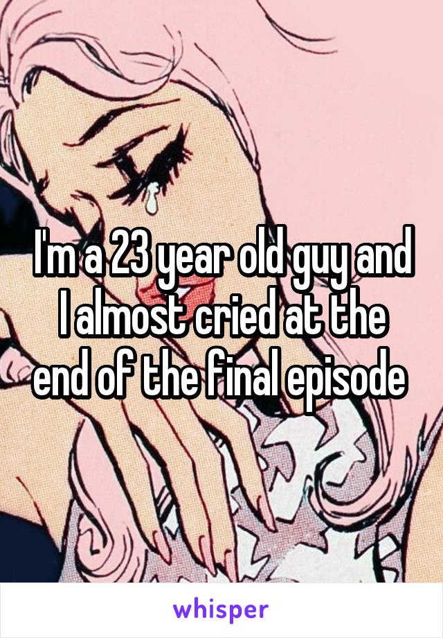 I'm a 23 year old guy and I almost cried at the end of the final episode 