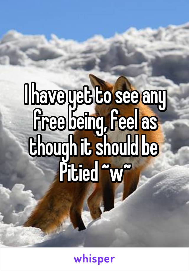 I have yet to see any free being, feel as though it should be 
Pitied ~w~