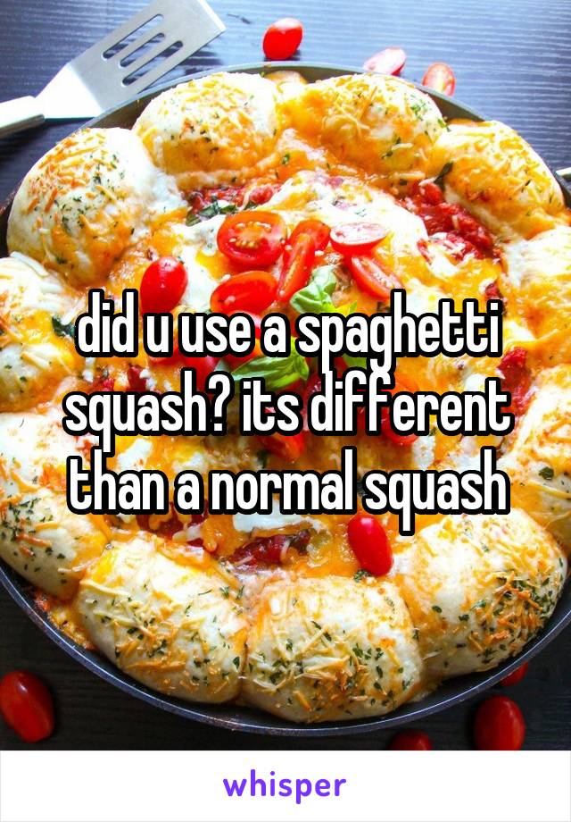 did u use a spaghetti squash? its different than a normal squash