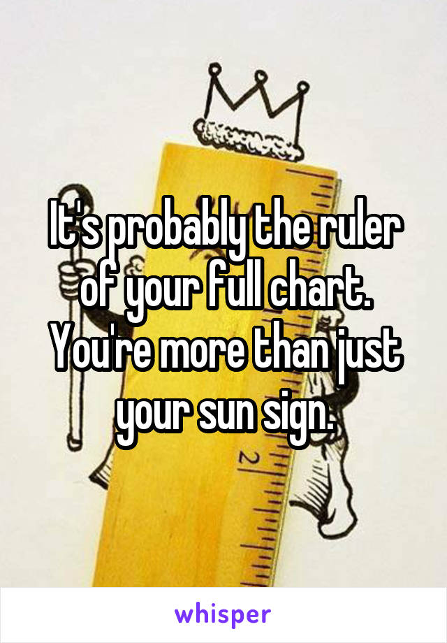 It's probably the ruler of your full chart. You're more than just your sun sign.