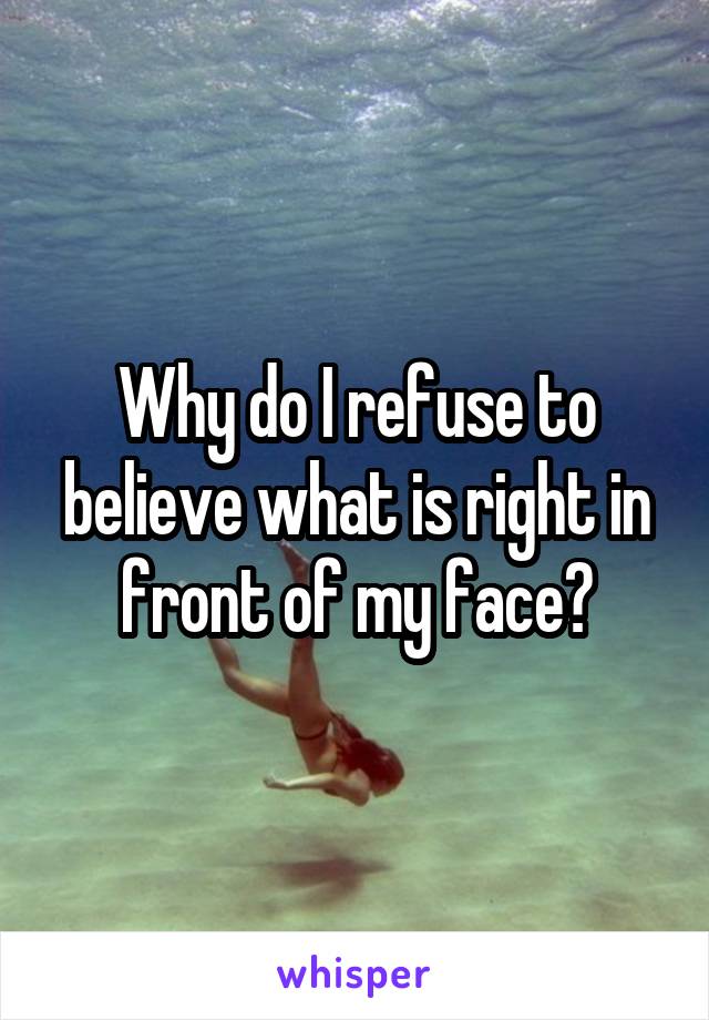 Why do I refuse to believe what is right in front of my face?