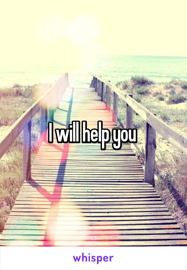 I will help you 