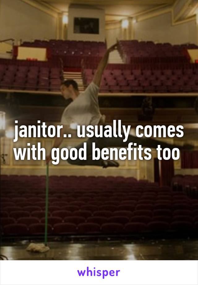 janitor.. usually comes with good benefits too 