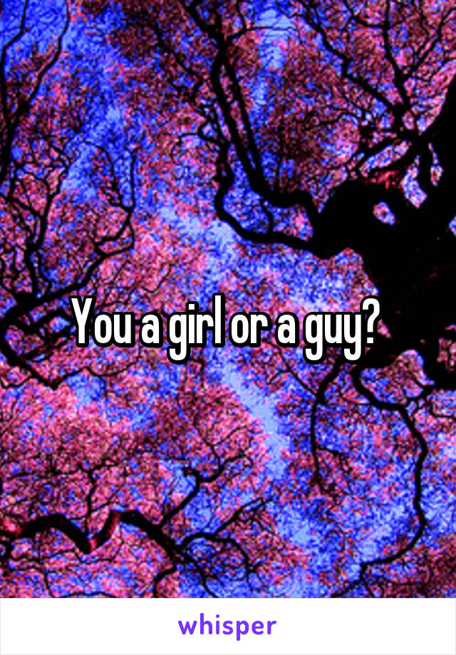 You a girl or a guy? 