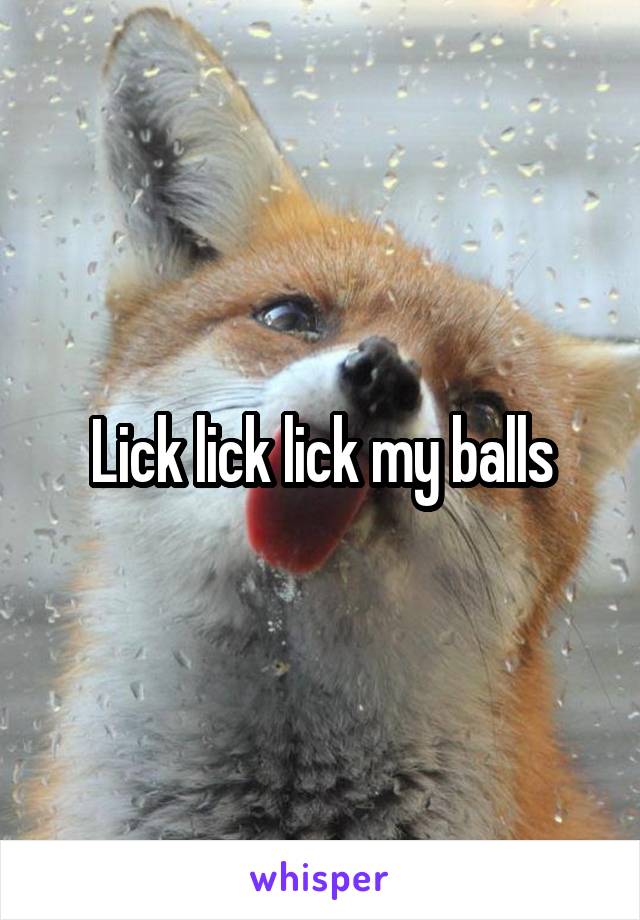Lick lick lick my balls