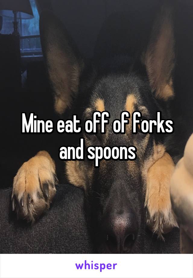 Mine eat off of forks and spoons