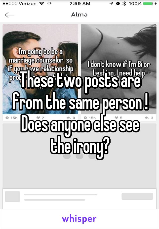 These two posts are from the same person ! Does anyone else see the irony?