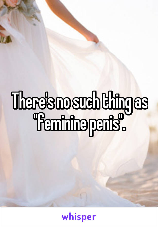 There's no such thing as "feminine penis".