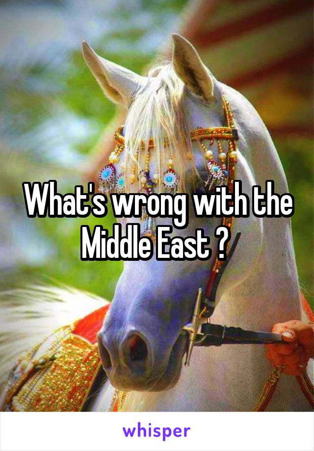 What's wrong with the Middle East ? 