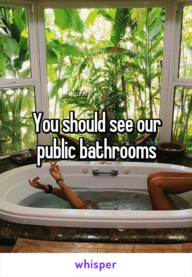 You should see our public bathrooms