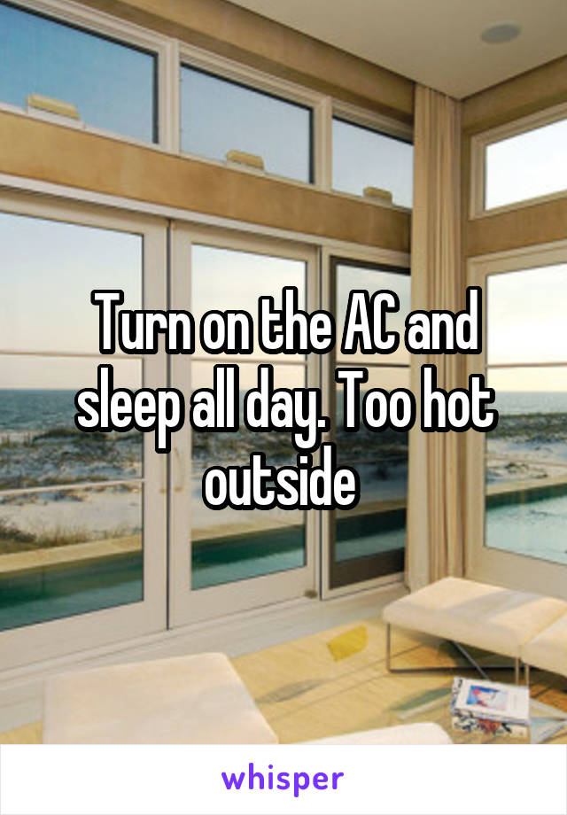 Turn on the AC and sleep all day. Too hot outside 