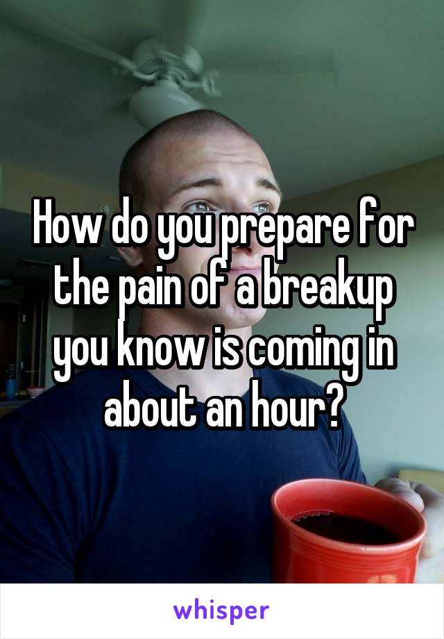 How do you prepare for the pain of a breakup you know is coming in about an hour?