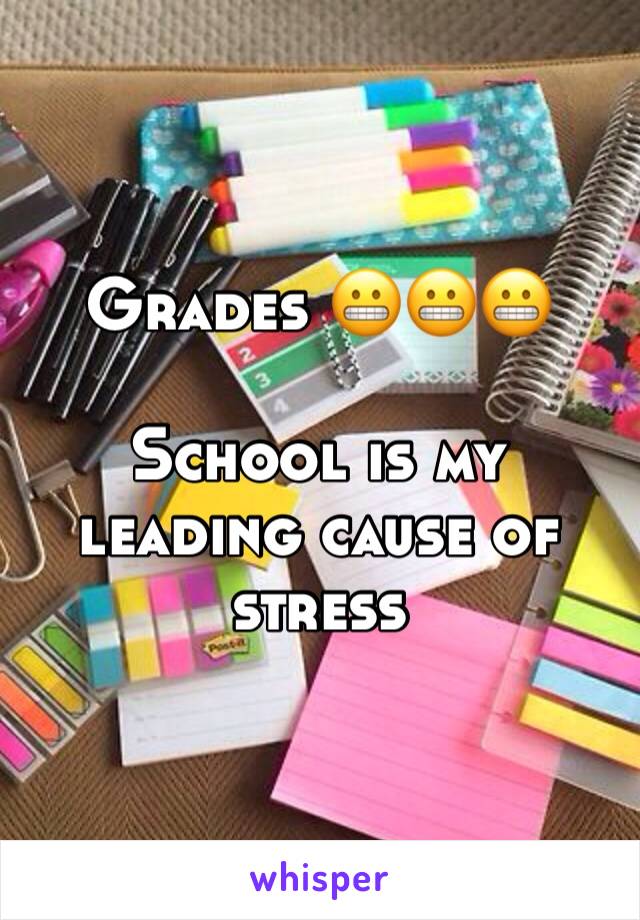 Grades 😬😬😬 

School is my leading cause of stress 