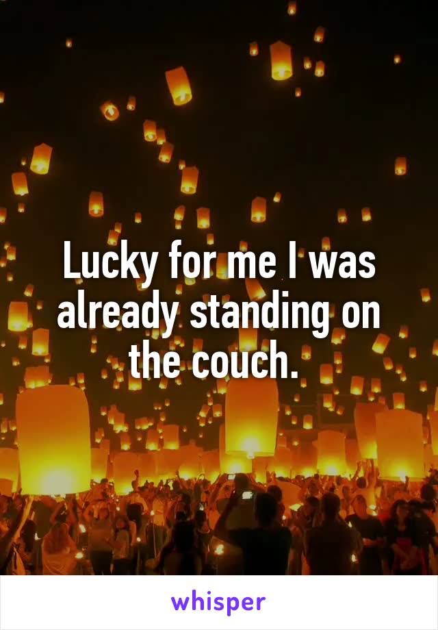 Lucky for me I was already standing on the couch. 