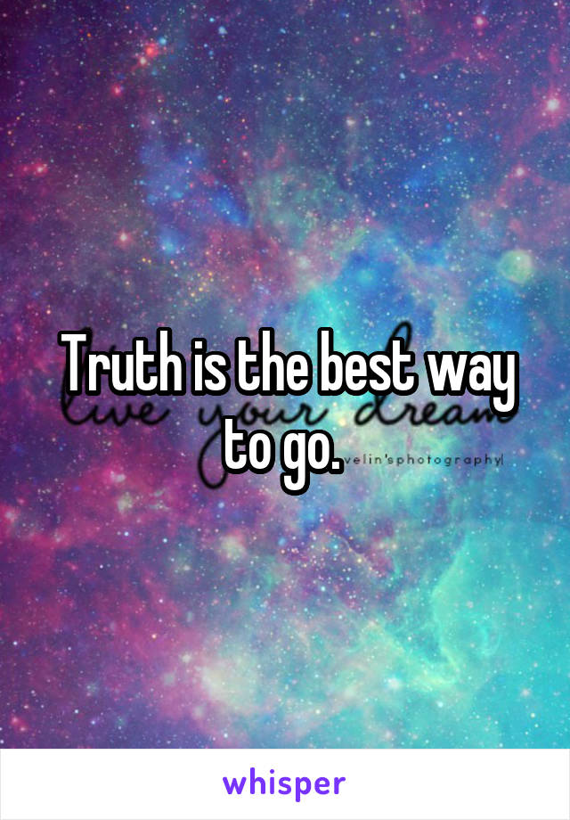 Truth is the best way to go. 