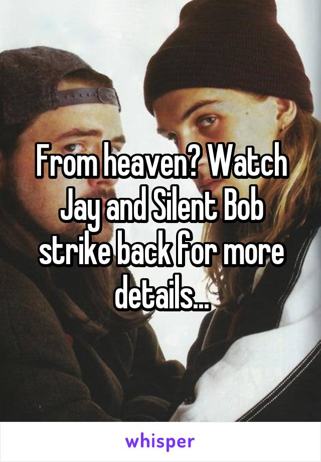 From heaven? Watch Jay and Silent Bob strike back for more details...