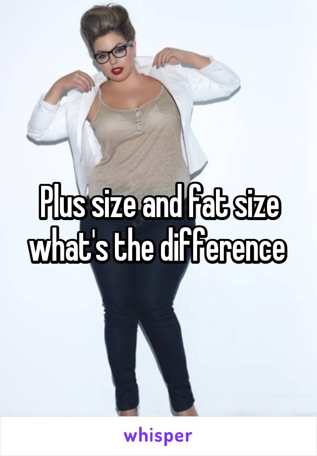Plus size and fat size what's the difference 