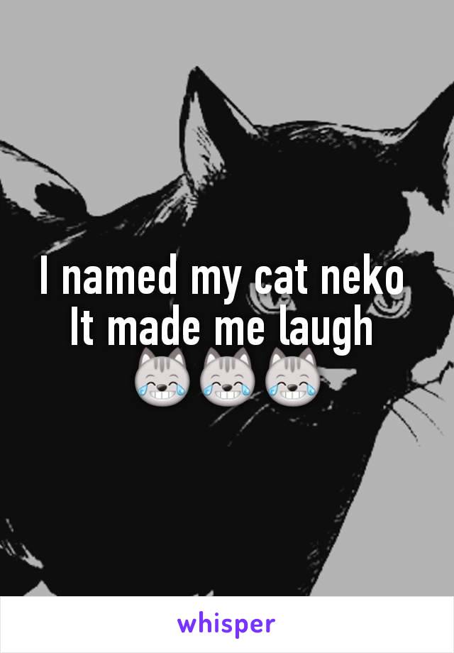 I named my cat neko 
It made me laugh 
😹😹😹