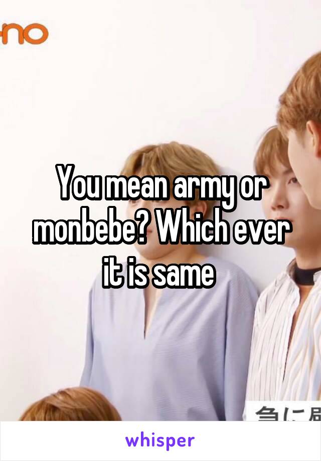 You mean army or monbebe? Which ever it is same 