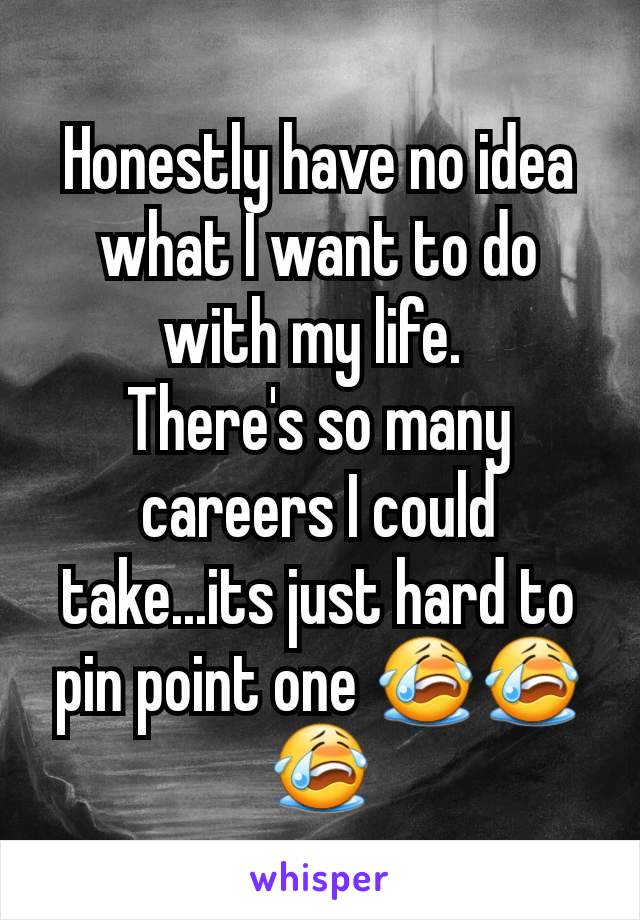 Honestly have no idea what I want to do with my life. 
There's so many careers I could take...its just hard to pin point one 😭😭😭
