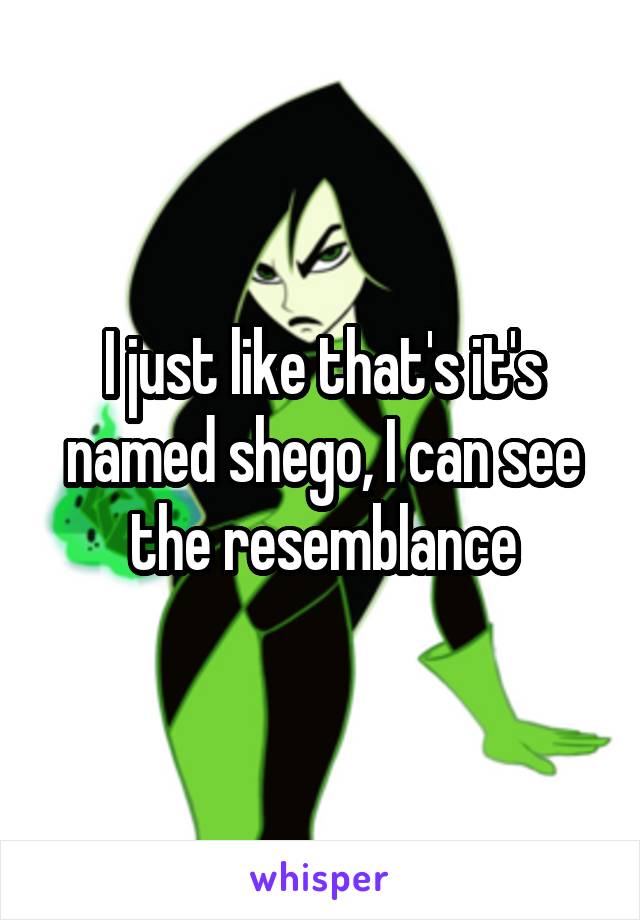 I just like that's it's named shego, I can see the resemblance