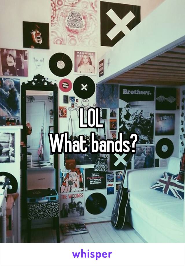 LOL 
What bands?