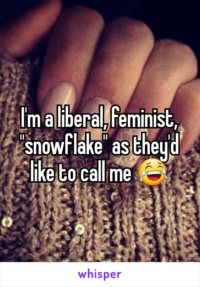 I'm a liberal, feminist, "snowflake" as they'd like to call me 😂
