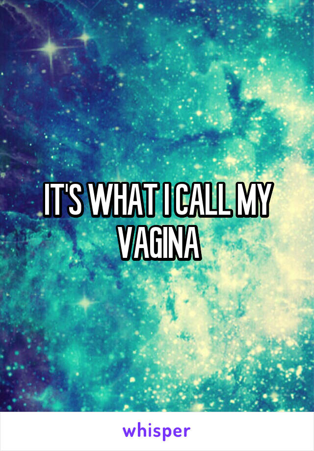 IT'S WHAT I CALL MY VAGINA