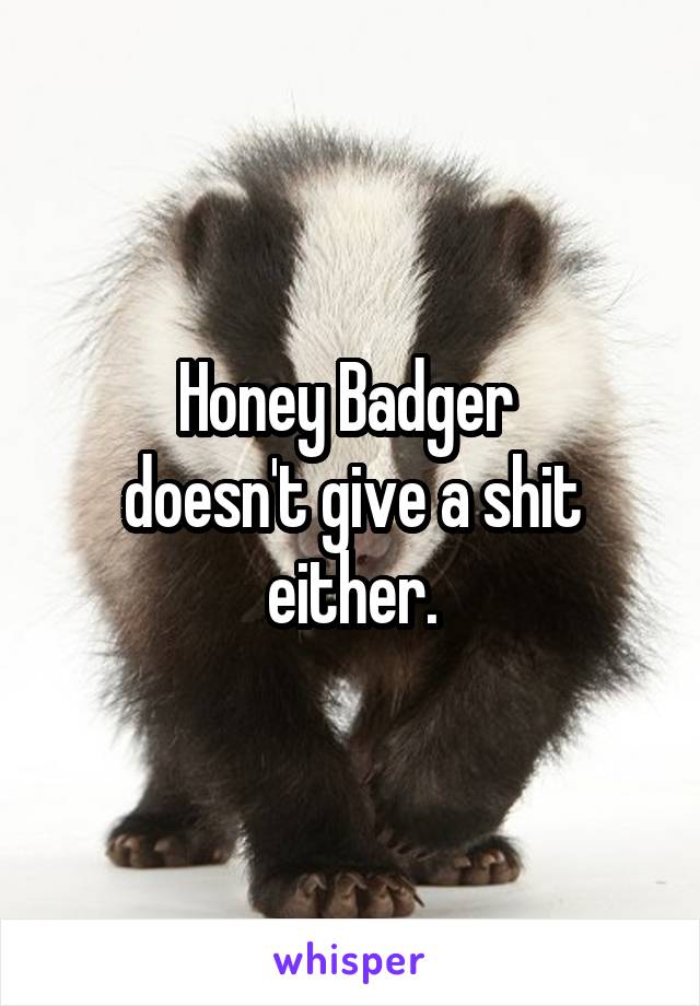 Honey Badger 
doesn't give a shit either.