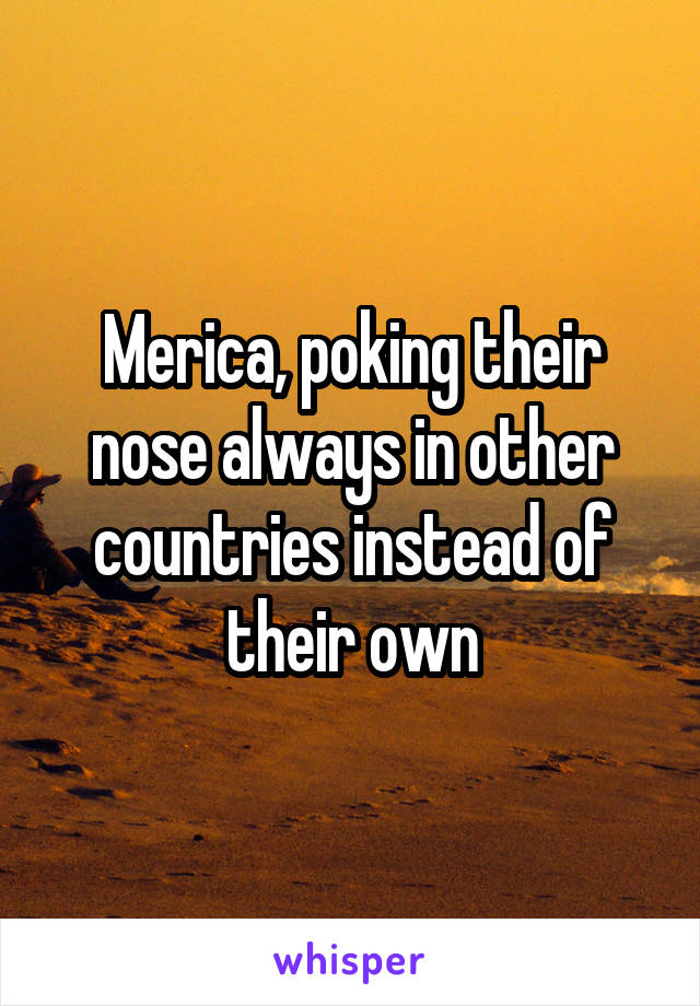 Merica, poking their nose always in other countries instead of their own