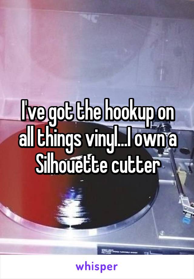 I've got the hookup on all things vinyl...I own a Silhouette cutter