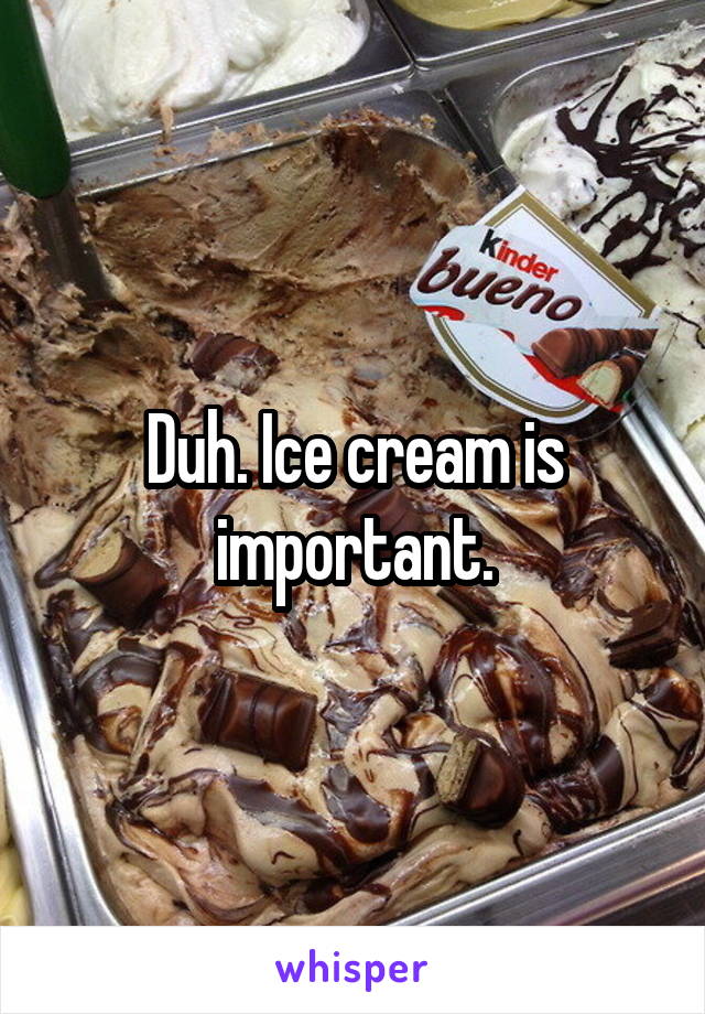 Duh. Ice cream is important.