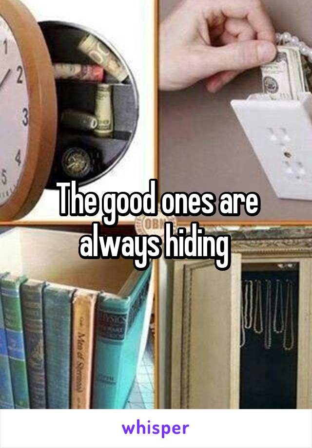 The good ones are always hiding 