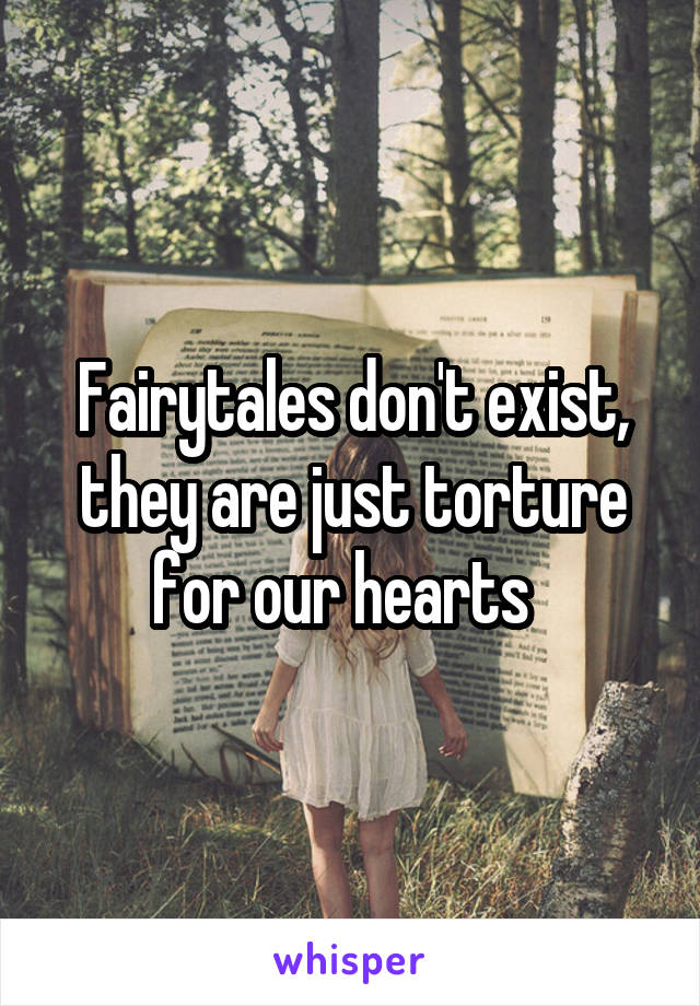 Fairytales don't exist, they are just torture for our hearts  