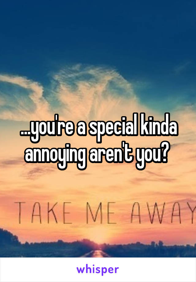...you're a special kinda annoying aren't you? 