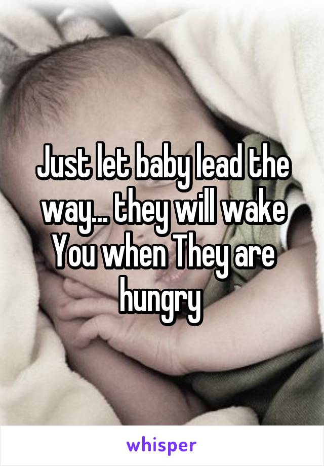 Just let baby lead the way... they will wake You when They are hungry 