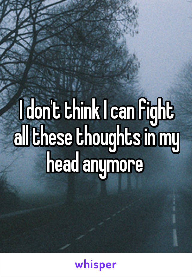 I don't think I can fight all these thoughts in my head anymore 