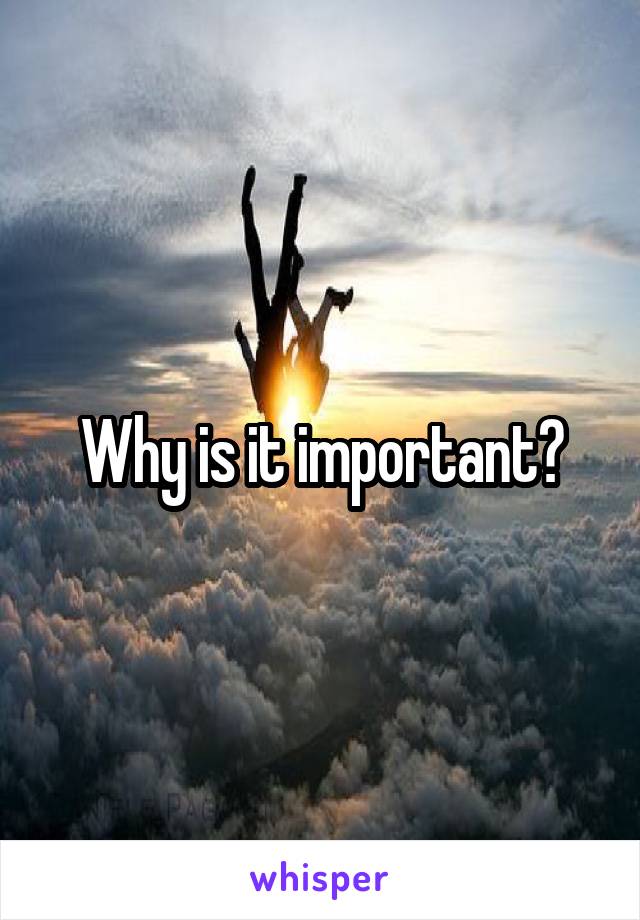 Why is it important?
