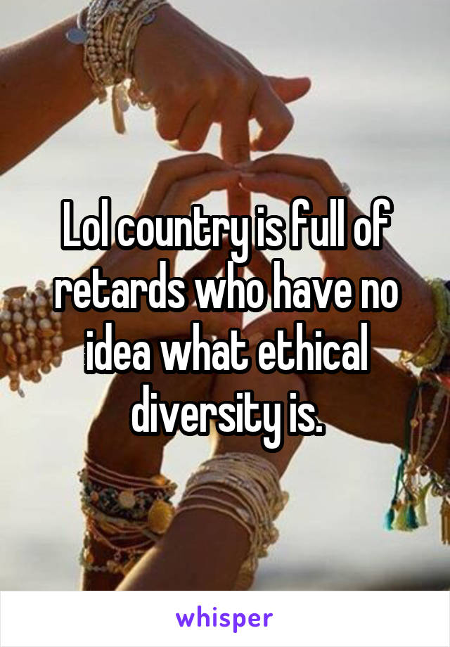 Lol country is full of retards who have no idea what ethical diversity is.