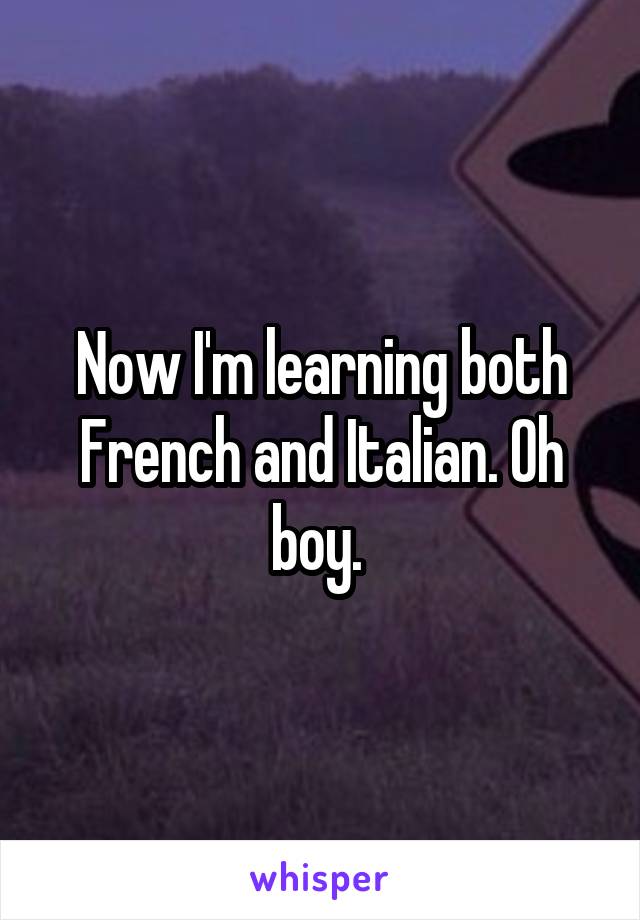 Now I'm learning both French and Italian. Oh boy. 