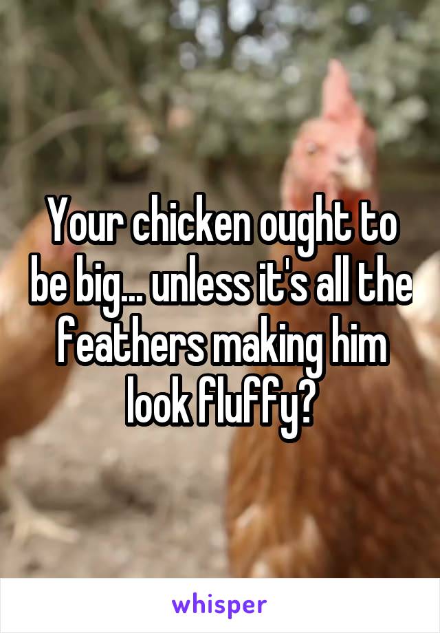 Your chicken ought to be big... unless it's all the feathers making him look fluffy?